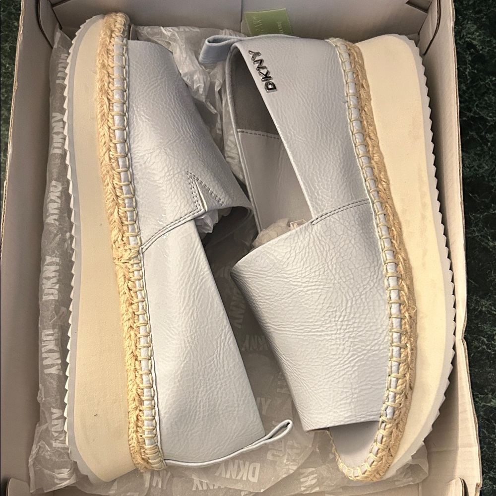 DKNY Sky Blue Platform Espadrilles